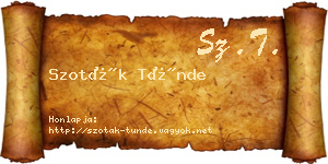 Szoták Tünde névjegykártya