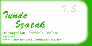 tunde szotak business card